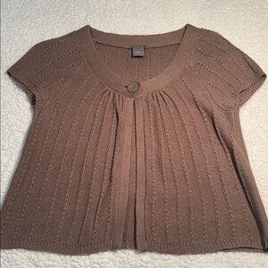 Ann Taylor Taupe Knit Cardigan
